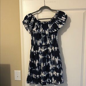 No Boundaries Navy and White Tie-Dye Dress